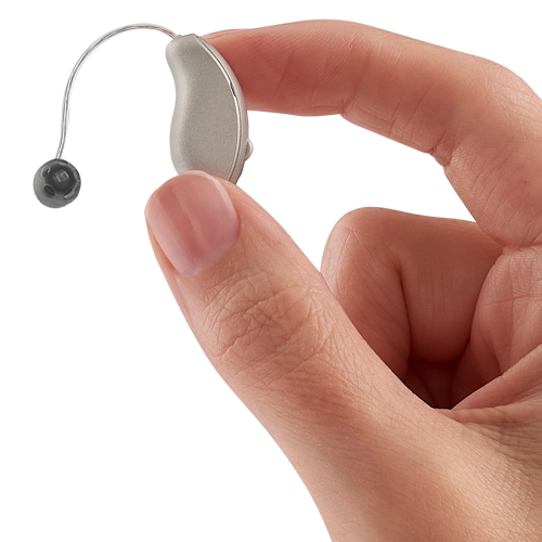 Micro Receiver-In-Canal Hearing Aid in hand